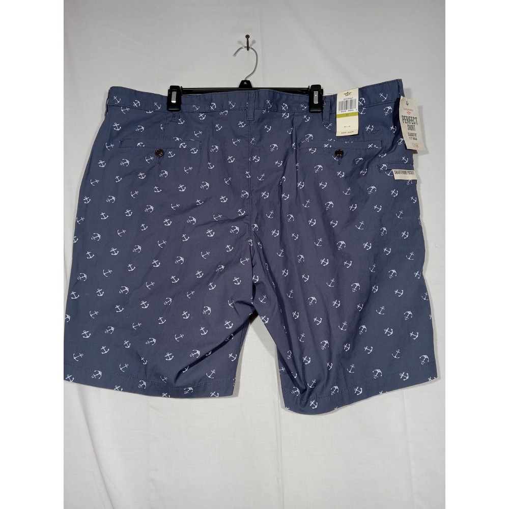 Dockers  Perfect Shorts Men's 44 Anchor Print Gray Smart Phone Pocket